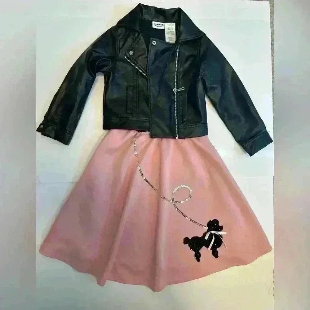 PINK AND BLACK COSTUMES WITH UNIQUE DESIGN SIZE 7 - Picture 3 of 4